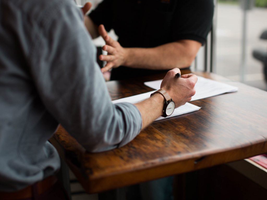Person signing a document